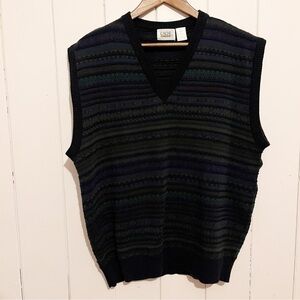 Cache Creek Navy Striped Sweater Vest. Size Large.